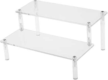 Minimalismus Acryl Riser Display Regal für Amiibo Funko Figuren, Cupcakes Stehen für Schrank, Arbeitsplatten, Tisch, klar - 2 Tiers Widh 30x20cm