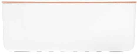 Cabilock Kabelbox Kabelmanagement Box Kabelkasten Kabelkiste Kabel- Organizer für TV- Computer USB- Hub- System mit Holz Deckel zum Abdecken Verstecken Steckdosenleisten Kabel Weiß