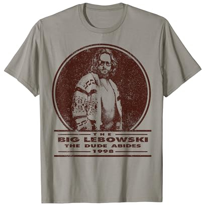 Big Lebowski Distressed Dude Abides Stamp T-Shirt
