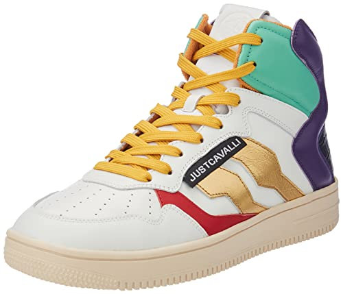 Just Cavalli Herren Sneakers Gymnastikschuh, 973 Weiß Purple Gold, 43 EU