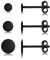 MASOP Sterling Silber Ohrring Schwarz Set 3mm 4mm 5mm Rund Ohrstecker Schwarz für Damen Herren Mädchen