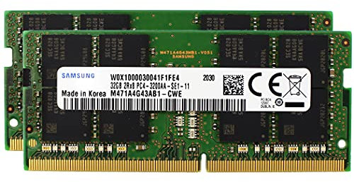 Adamanta Sam Original 64GB (2x32GB) DDR4 3200 MHz PC4-25600 (or 2933MHz or 2666MHz) SODIMM 2Rx8 CL22 1.2v Laptop Notebook Memory Module Upgrade RAM M471A4G43AB1-CWE