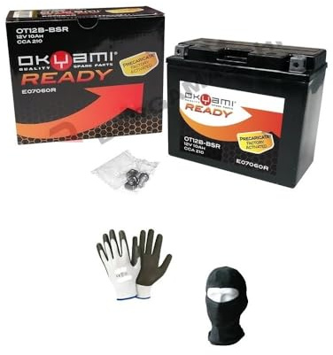 COMPATIBILE CON YAMAHA FZ6 Fazer, Abs, S2 (RJ07/RJ14) 600 2004-2008 BATTERIA GIA' PRONTA CARICA SIGILLATA OKYAMI OT12B-BSR BATTERIE ATTIVE 10 AH AMPERE 12 VOLT 150X70X130 MM