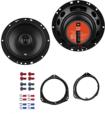 JBL Stage1 61F Lautsprecher mit Einbauset passend für Opel Corsa B 1993-2008 Türen vorne 400 W 165mm 2 Wege Koax