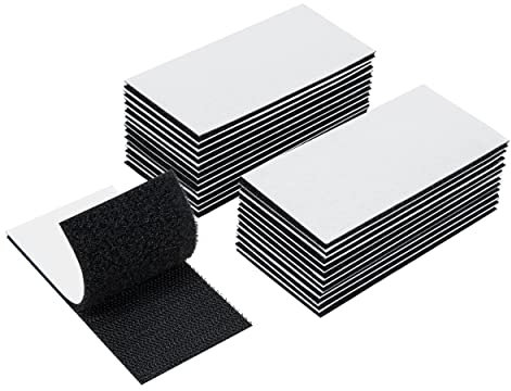 Uikro Confezione da 24 nastri adesivi con velcro, 5,1 x 10,2 cm, resistenti, per uso interno ed esterno