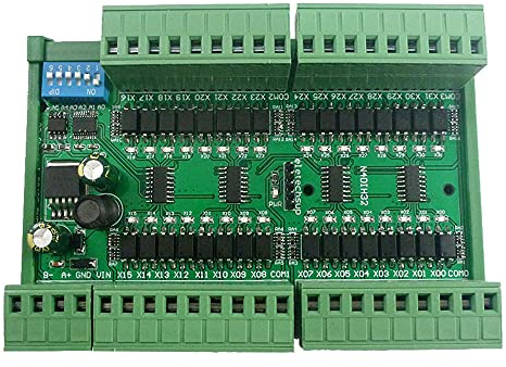RUSWEST 32-Kanal Isolierter Eingang RS485 Modbus Rtu Controller DC 12V 24V Schalter Mengener Fassung Platine (Mit GehäUse)