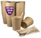100 vasos desechables café kraft de 240 ml / 8 oz, vasos de cartón kraft desechables con paletinas de madera para café americano, café con leche y refrescos. Para llevar