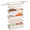 Bento Box,lunchbox mit fächern,Bento Box für Erwachsene Kinder,3Schicht Brotdose 900ml Lunchbox mit 3Fächern Besteck,Lagige Vesperdose,Erwachsene Kinder Brotbüchse zum Schule Arbeit Picknick-Beige