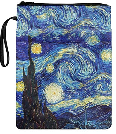 HUIACONG Van Gogh, copertina per libro con cerniera e custodia per libro in corda portatile, per rendere il tuo libro nuovo e facile da identificare