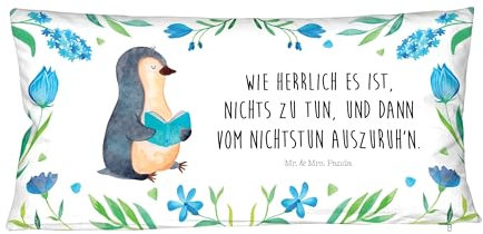 Mr. & Mrs. Panda Kuschelkissen Pinguin Buch - Geschenk, Paarkissen, Ferien, Pärchenkissen, Urlaub, Partner-Kuschelkissen, Bücherwurm, Partnerkissen, Liebeskissen
