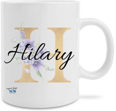 Tazza con Iniziali e Nome con tutte le Lettere in Ceramica Personalizzabile Idea Regalo per Uomo e Donna, Festa della Mamma, Ricorrenze, Amica, Maestra, Casa, Ragazza (H)