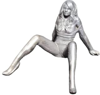 Sexy sitzende weibliche Statue aus Messing, schwarzes Metall, sexy gebundene Sitzposition, Frauenskulptur, Figuren, Miniaturen, Körperkunst, Handwerk, Schreibtisch-Ornamente, Heim-, Auto-Dekoration