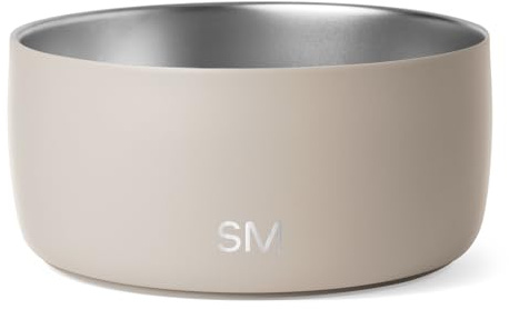 Simple Modern Stainless Steel Pet Water Bowl for Dogs & Cats | Reusable Insulated Stainless Steel Food Bowls for Dog Cat | No Tip No Slip BPA Free | Bentley Collection | Large (64oz) | Almond Birch