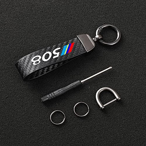 Auto Porte-clés pour Peugeot 306 307 508, Remplacement de Porte-clés en Cuir pour Hommes et Femmes Cadeaux et Accessoires de Voiture,C