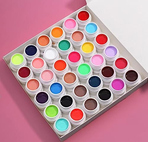 36 Colors Pot Nail UV Gel Kit Soak off Led Nail Art Pure Color Gel Paint (MULTICOLOR)