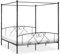 Homgoday Himmelbett aus Metall, Schwarz, 200 x 200 cm, Bettrahmen, Bettrahmen, Rahmen, modernes Bett, Doppelbett, Bett mit Lattenrost für Wohnzimmer Schlafzimmer