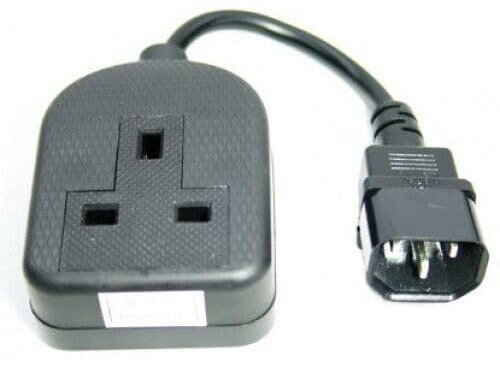 IEC C14 Male Plug to UK Extension lead Socket 3 Pin UPS Power Adapter Cable 25cm