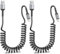 ULIFTUS Coiled Lightning Cable 2Pack, Spiral Apple Carplay Cable & Data Sync, Short Retractable iPhone Charging Cable for iPhone14 Pro Max/14 Pro/14/13 Pro Max/13 Pro/13/12 Pro/ 11/Xs/XR/8/iPad