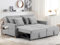 YODOLLA 3-in-1 Sofa Bed, Double Sleeper Chair Bed with Adjust Backrest Into a Sofa, Fabric Couch Convertible 2 Seater Sofa Beds for Adults, Grey