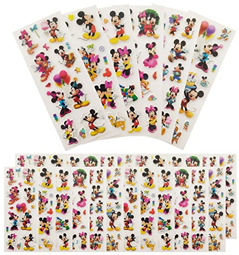 Mr.MickeyMinnie 3D Aufkleber für Kinder & Kleinkinder, 380+ Geschwollen Stickers, Mickey 3D Sticker für Fahrrad Skateboard Gepäck Laptop Aufkleber, Geeignet für Erwachsene Kinder(30 Bogen)