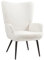 HOMCOM Ohrensessel gepolsterter Relaxsessel mit Armlehne, Metallbeine, Sessel im Modern-Stil, Loungesessel für Wohnzimmer, Schlafzimmer, Cremeweiß
