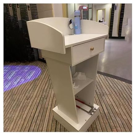 IUokLU Rednerpult-Podiumständer, tragbare Rednerpulte Hochleistungspodeste Geräumige Schubladenpodeste mit offenem Stauraum Rezeptionstresen Dichtes Rednerpult