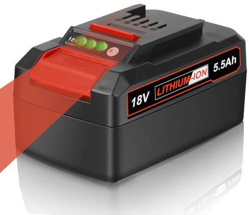 18V 5.5Ah Battery Compatible for Einhell X-ChangeH Power, KUNLUN Li-ion Replacement Battery for Einhell 18V Power X-Change X-ChangeH Cordless Tools and Garden Machines with 3 LED Indicator