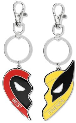 Disney Store Porte-clés avec breloque cœur fendu Deadpool & Wolverine BFF, multicolore, Taille unique, Décontracté