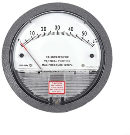 EXTRWORY Differential Druck Messgerät Barometer Analog Mikro Manometer Zeiger Luft Differenzdruckmesser Hochpräzises Analoges Barometer Manometer(0-60pa)