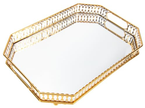 COSMEVIVI Toiletries Storage Organiser Bathroom Storage Plate Elegant Metal Bathroom Plate