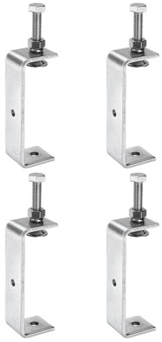 HARFINGTON 4 Stück 304 Edelstahl C-Klemmen 120 mm breite Backenöffnung Holzklemmen Metall U Beam Clamp für Holzbearbeitung Schweißen Gebäude Haushalt Montage