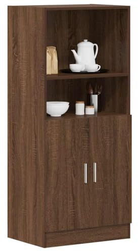 Lauuoeriau Muebles de exterior, armario de cocina, roble marrón, 57 x 41,5 x 131,5 cm, muebles de madera de ingeniería
