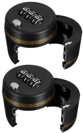 MAGICLULU Lot de 2 Cadenas à Code pour Bouteilles de Vin et Spiritueux, Verrouillage par Combinaison 3 Chiffres, Matériau Plastique Noir Étanche, Compatible Bouteilles Standards, Protection