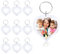 Telooco 10 Stück Foto Schlüsselanhänger Herz Personalisierte Schlüsselanhänger Transparent Acryl Schlüsselanhänger mit Foto DIY Geschenk Kunststoff Fotoanhänger Schlüsselring (5 × 4,8 cm)