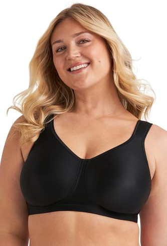 Miss Mary of Sweden Smooth Divide Non-Wired Bra – Full Cup, Unique Pocketed Design for Lift & Comfort 42D Black