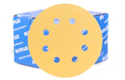 125mm Sanding Discs 60/80/120/150/180/240/320/400 Grit Hook & Loop 5 inch Sanding Discs 100 PCS Professional Orbital Sander Pads for Wood Metal Steel
