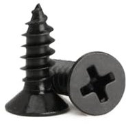 KELUBATU M3 Carbon Steel Black Phillips Screws, Countersunk Head Wood Screws Self-Tapping for Furniture Repairing, Woodworking-M3 x 8 mm 100 Pcs