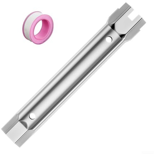 Yuanpgky Llave de tubo de acero de 23-27 mm o 34-40 mm, llave de vaso de doble cabeza, mecanismo de trinquete, llave de fregadero, kit de instalación de herramientas de reparación de drenaje (23-27 mm