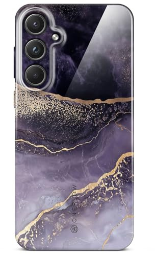 ONEFLOW Bliss Cover für Samsung Galaxy S20 FE/FE 5G Hülle in Marmor Optik, Designer Case Handy Schutzhülle mit Kameraschutz, Muster Hardcase Glitzer Handyhülle marmoriert, Lila Gold