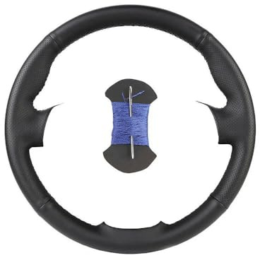 Handgenähter schwarzer Leder-Lenkradbezug für BMW 3er E46 2000-2006 5er E39 2000-2003 Atmungsaktiver Mikrofaser-Lenkradbezug zum Selbermachen