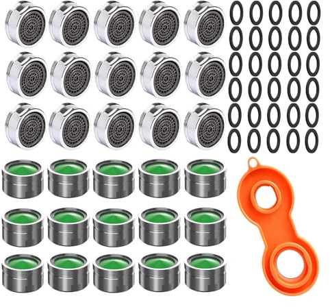 30 Piezas Aireador Grifo Ahorro de Agua para Grifo, M24 Filtro Grifo Lavabo incluye llave de Montaje Colador de Grifo con Junta Filtro Grifo Cocina Boquilla mezcladora