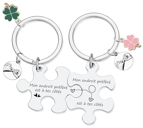 YJYJZX Couple Porte-clés Cadeau pour couple petite amie petit ami,porte clef couple,-Je t'aime- Cadeau Saint Valentin d'anniversaire