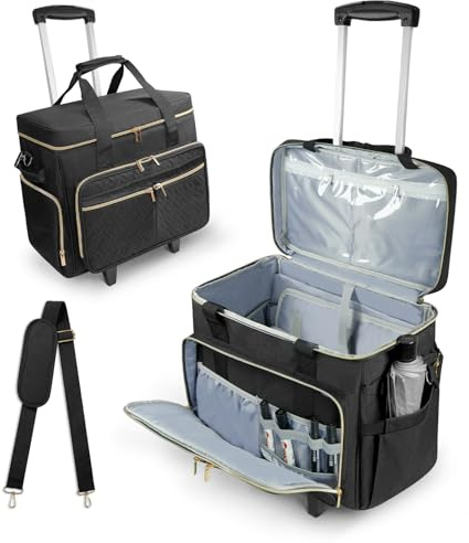 SUNDOY Sac à roulettes pour enseignant - Pour homme et femme - Avec compartiment pour ordinateur portable jusqu'à 17,3 et compartiment à documents extensible