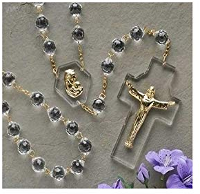 137,2 cm Geschenkbox Kristall Risen Christ Kreuz und Madonna Wand Rosenkranz