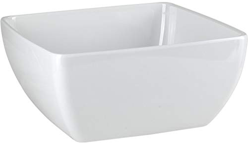APS GF138 Melamine Square Bowl, 25 cm Item Length, Pure White