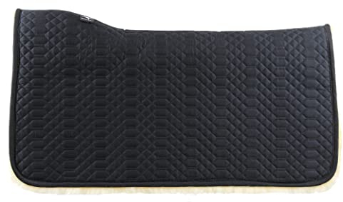 Engel Reitsport | Lammfell Western Squarepad WPAD1-U-SCH-SCH Stoff schwarz Fell schwarz