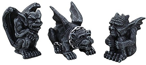 2.75 Inch Miniature Gargoyles Statue Figurines, Set of Three