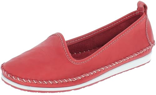 Andrea Conti 0027449 Damen Slipper Ballerinas Mokassins, Größe:38 EU, Farbe:Rot