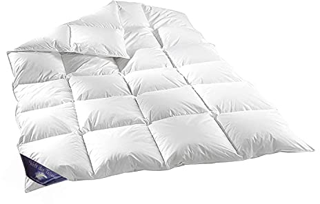 100% Natur - DAUNEN Federn Decke 200 X 200 cm - Down Douvet Winterdecke Daunendecke Bettdecke Zudecke Kassetten Steppbett Steppdecke Kissen IM Shop