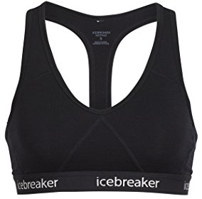 Icebreaker Merino Sprite Racerback Bra Damen - Unterwäsche aus Merinowolle, Bügelfreier BH, Komfortabler Bralette - Black, S